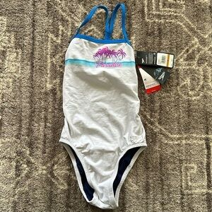 NWT Speedo Endurance One Back Racing Cut Swimsuit One Piece 24